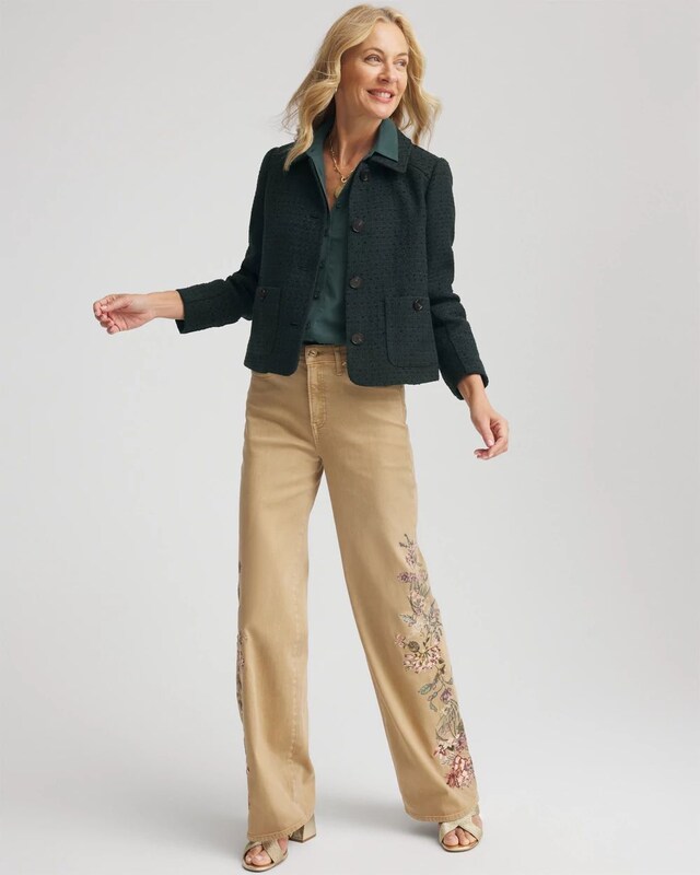 Tweed Cropped Jacket - image 2